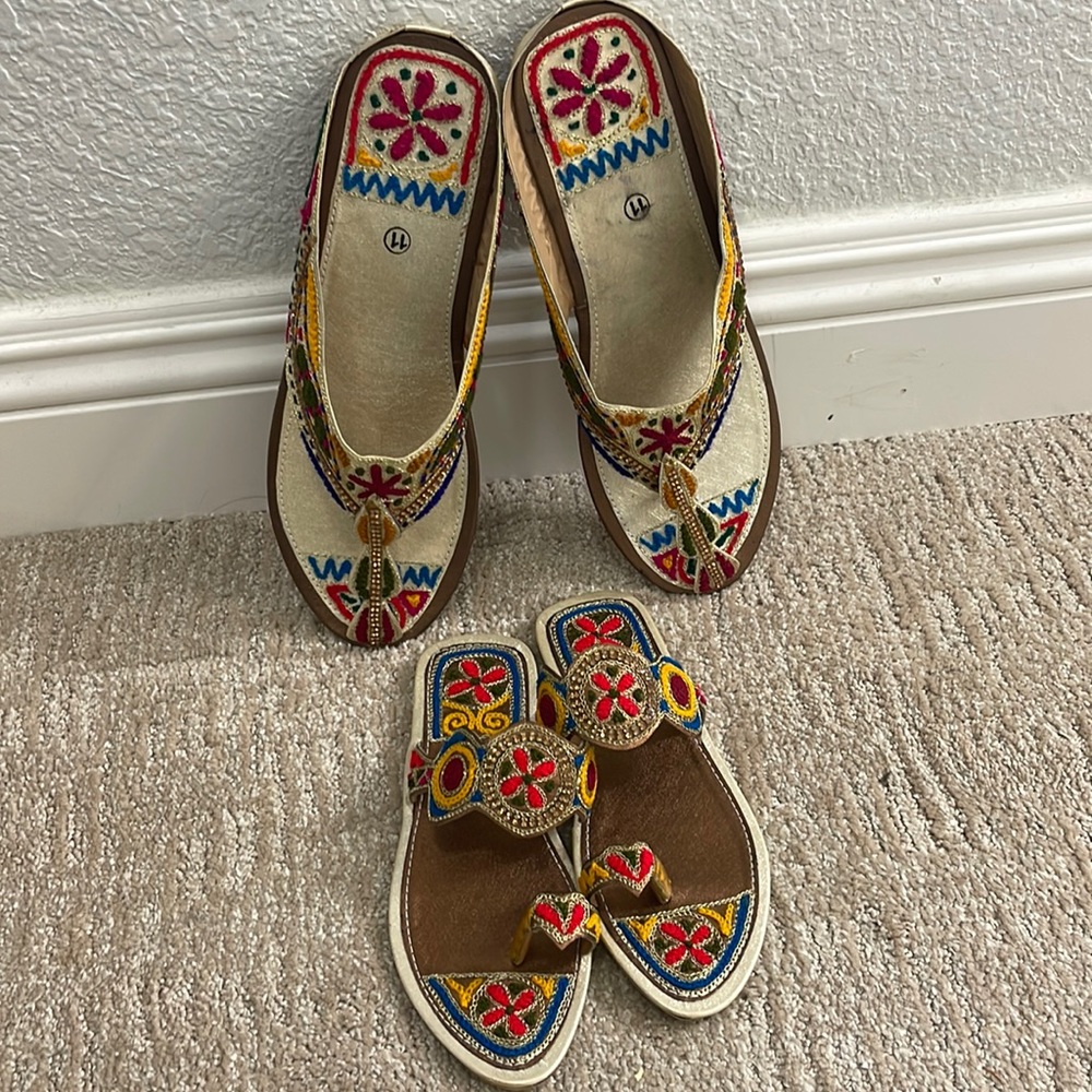 Mother and Daughter matching Pakistani shoes. Never worn.